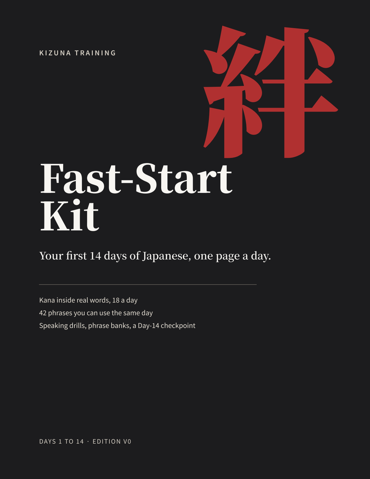 Kizuna Fast-Start Kit (14-Day Speaking Plan)